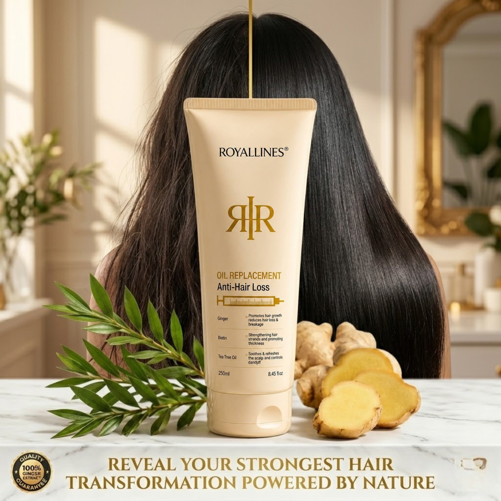 ROYAL LINES Anti Hair Loss Treatment | Biotin & Ginger Formula 250ml