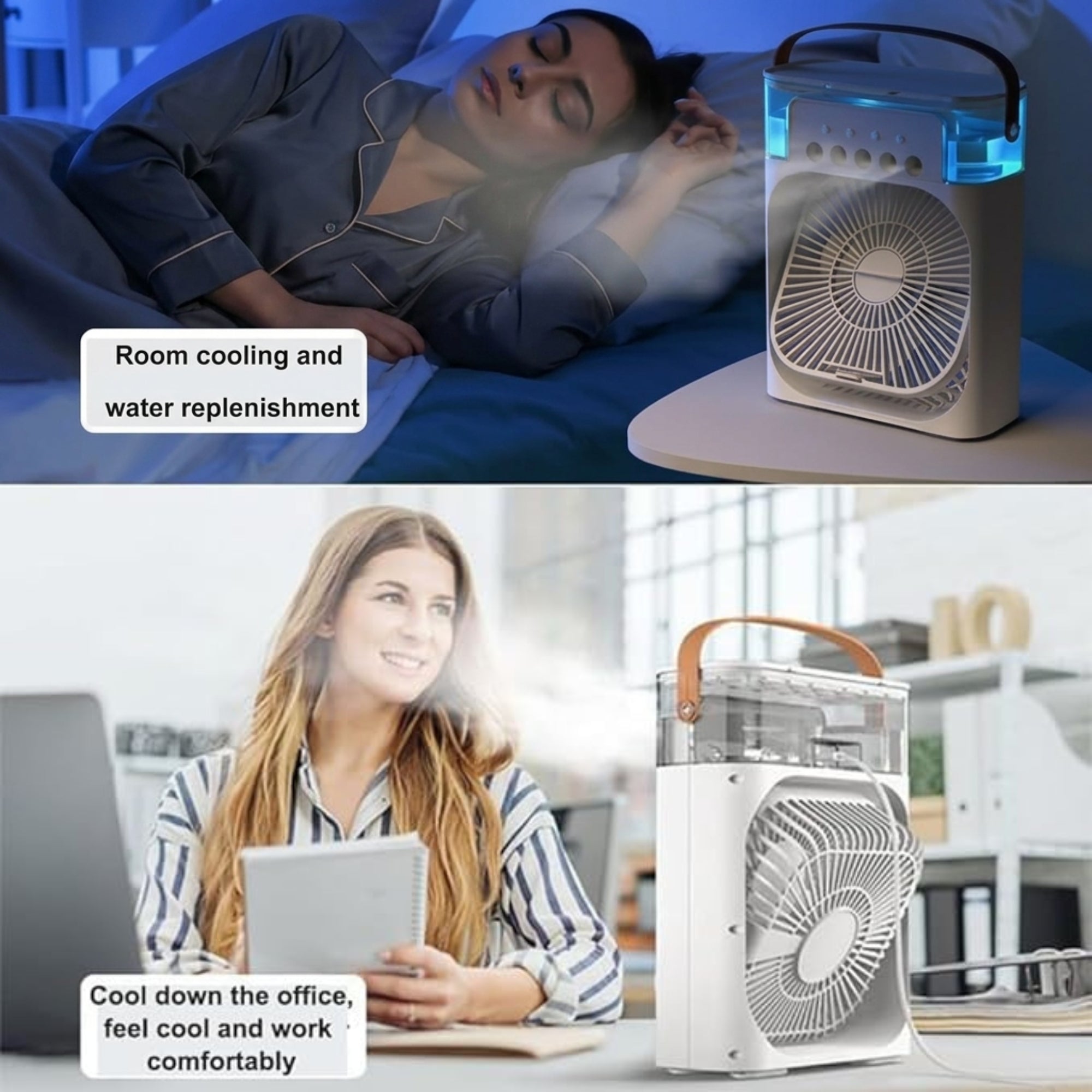 Ice Cooling Fan Mini Air Cooler – USB Portable Mist Fan for Room & Office KSA