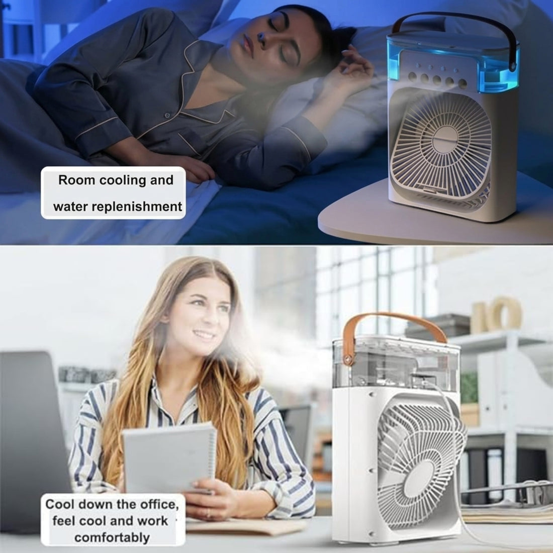 Ice Cooling Fan Mini Air Cooler – USB Portable Mist Fan for Room & Office KSA